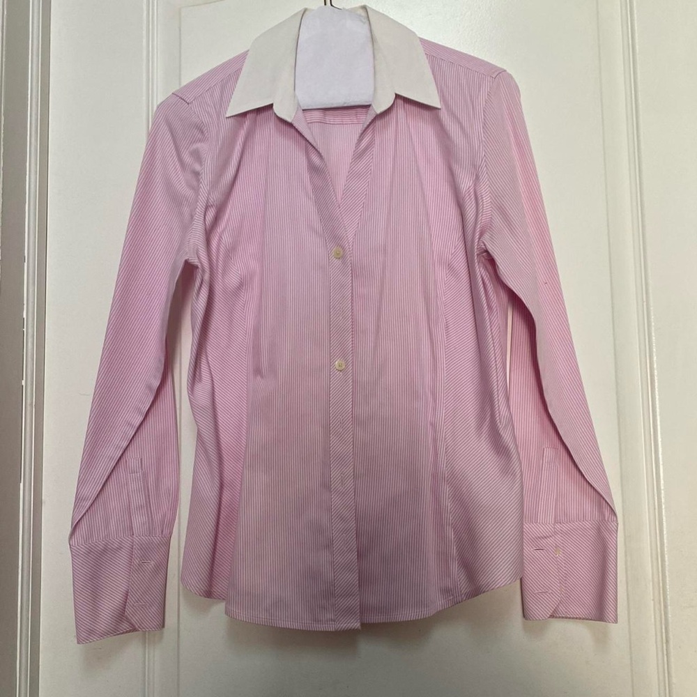 Calvin Klein Pink and White Striped Shirt
